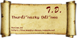 Thuránszky Dénes névjegykártya