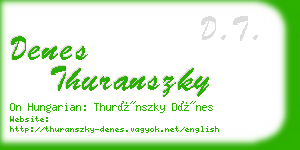 denes thuranszky business card